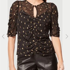 Frame, black and gold sheer key hold top. NWT size medium.